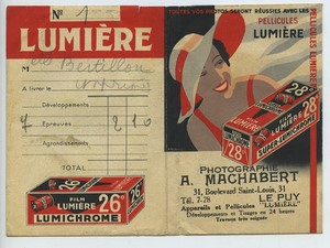 France Le Puy Machabert Lumiere photo advertising wallet circa 1920 - 1950