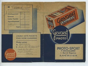 France Lourdes Gruloos-Aubert Geveart photo advertising wallet circa 1920 - 1950