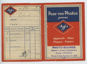 France Lille Photo-Bourse Croquez Agfa photo advertising wallet circa 1920- 1950