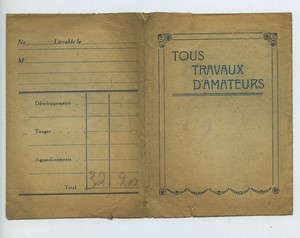 France Photographe amateur pochette photo publicitaire vers  1920 - 1950 #2