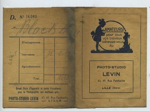 France Lille pochette photo publicitaire Levin vers  1920 - 1950