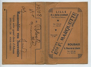 France Lille Marquette photo advertising wallet circa 1920 - 1950 #2