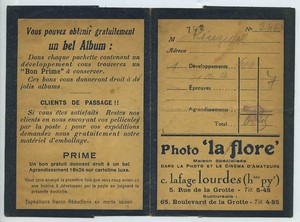 France Lourdes La Flore photo advertising wallet circa 1920 - 1950