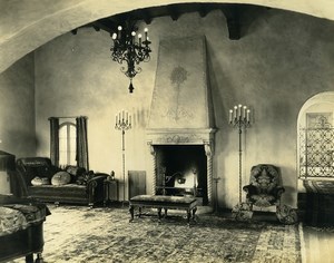 USA California Palos Verdes Peninsula House interior Fireplace Old Photo 1920's