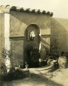 USA California Palos Verdes Peninsula House Fountain Old Photo 1920's