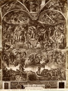 Italy Roma Vatican Michelangelo Last Judgment Old Photo Anderson 1880