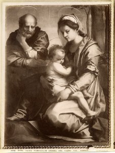 Italy Roma Barberini Andrea del Sarto Sacra Famiglia Old Photo Anderson 1880