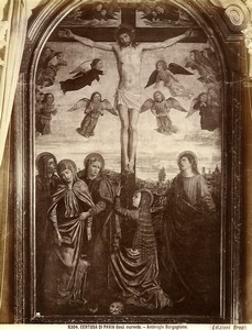 Italy Certosa di Pavia Ambrogio Bergognone Christ on the Cross Photo Brogi 1880