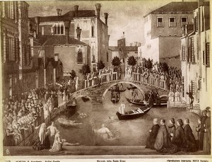 Italy Venice Gentile Bellini Miracle of the Cross Old Photo Naya 1880