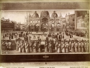 Italy Venice Gentile Bellini Piazza San Marco Procession Old Photo Naya 1880