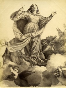Italy Venice Tiziano Assumption of the Virgin Old Photo Naya 1880