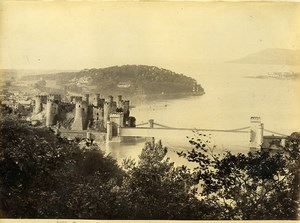 Wales Conwy Castle Panorama Old Photo Bedford circa 1870