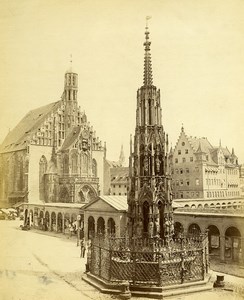Germany Nuremberg Fountain Old Photo circa 1868