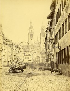 Germany Nuremberg St Lorenz Medieval Church Old Photo circa 1868