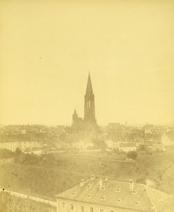 Germany Freiburg im Breisgau panorama Old Photo circa 1868