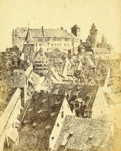 Germany Nuremberg Castle panorama Old Photo circa 1868