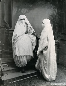 Algeria Algiers Veiled Moorish Women Old Photo Leroux 1900