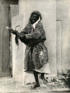 Algeria Algiers Sudanese beggar Salem Musician? Old Photo Leroux 1900