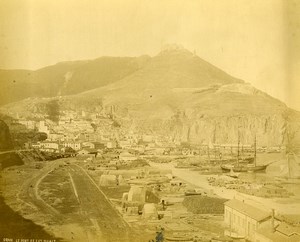 Algeria Oran Harbour & Docks Sailboats Old Photo 1900