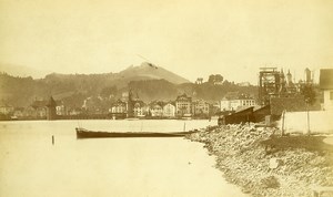 Switzerland Lucern panorama Scaffolding Old Photo c1870
