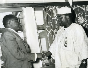 French Colonial Africa Political Handshake Old Photo 1960