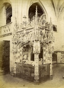 France Royal Monastery of Brou Church Margaret of Austria Tomb Old Photo 1890