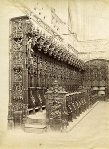 France Royal Monastery of Brou Church Monk's Stalls Old Photo 1890