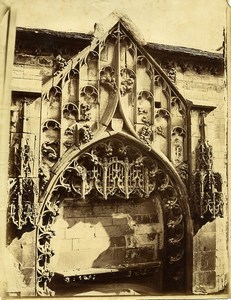 France Troyes Eglise de la Madeleine Church Portal Close up Old Photo 1890