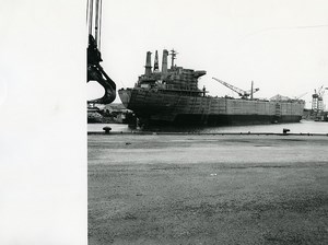 France Dunkerque Dunkirk oil tanker construction Gilda Old Photo 1970