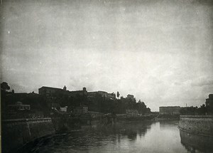 Italy Travel Scene Tiber in front of the Aventine Old Photo Pictorialist 1900