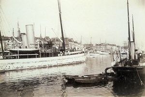 France Le Havre Yachts Boats under repair Old Photo Villeneuve 1900