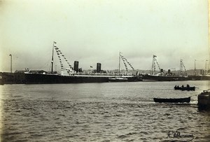 France Le Havre Transatlantic Ship Dock Old Photo Villeneuve 1900