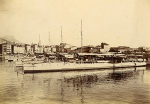 France Toulon Harbor Destroyer Squadron Old Photo Villeneuve 1900