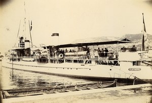 France Toulon Destroyer Claymore contre torpilleur Old Photo Villeneuve 1900