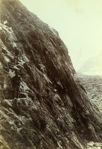 France Alps Chamonix le Mauvais Pas Mountain Old Photo Villeneuve 1900