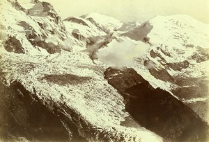 France Alps Chamonix Bossons Glacier Old Photo Villeneuve 1900