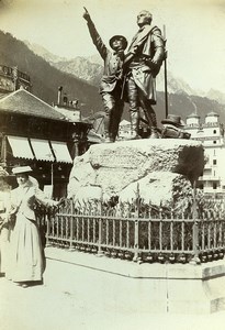 France Alps Chamonix Saussure Monument Old Photo Villeneuve 1900