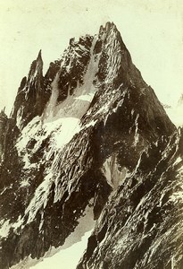 France Alps Chamonix Aiguilles de Charmoz & Republique Old Photo Villeneuve 1900