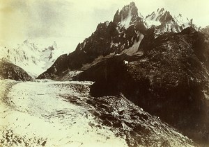 France Alps Chamonix Mer de Glace Glacier Old Photo Villeneuve 1900