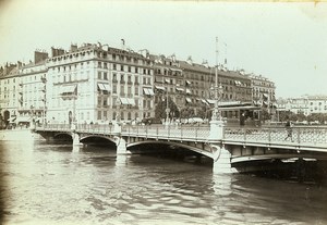 Switzerland Geneva Mont Blanc Bridge Old Photo Villeneuve 1900