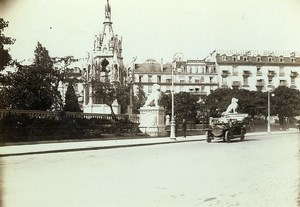 Switzerland Geneva Automobile & Monument Brunswick Old Photo Villeneuve 1900