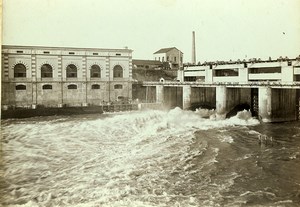 Switzerland Vernier the Rhone Dam Old Photo Villeneuve 1900