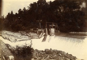 France Bellegarde Perte du Rhone waterfall Old Photo Villeneuve 1900