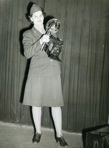 USA WWII Femme Photographe Militaire Appareil Photo Ancienne Photo 1945