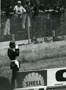 France Policeman Photographer Car Racing? Old Photo Castillon du Perron 1971