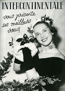 France Publicity for News Agency Intercontinentale New Year Old Photo 1950's