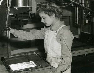 USA WWII Private Helen Reynolds Laboratoire de Photographie Aérienne? Ancienne Photo 1944