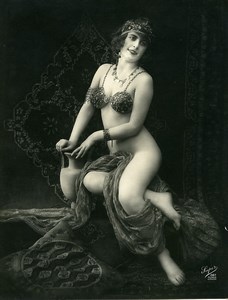 France Nude Woman Study Portrait Risque Old Photo Studio Super 1920