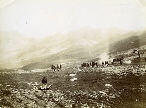 France Alps Shooting Practice Chasseurs Alpins 7th group Old Photo 1901