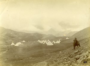 France Alps Colombart Camp Chasseurs Alpins 2e Compagnie Old Photo 1901